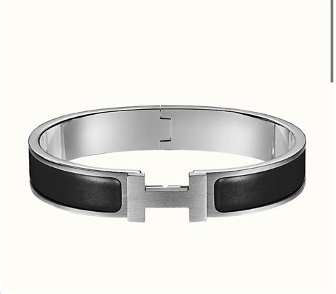 hermes bracelet black and silver.